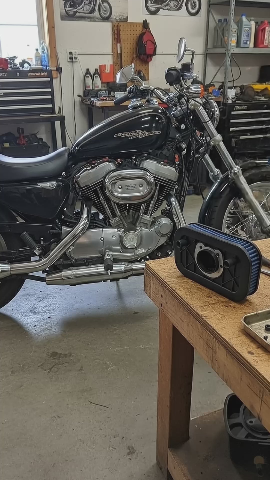 Filtro De Aire Lavable Para Harley Sportster 2004-2013